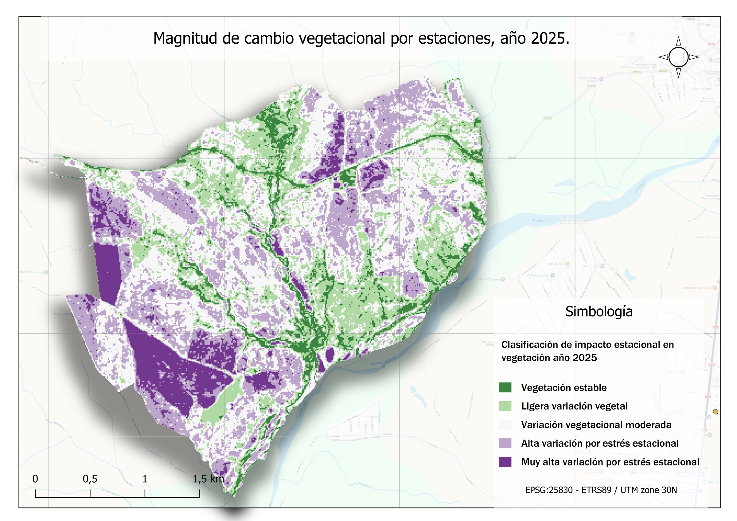 Mapa de cambio vegetacional · La Ronca