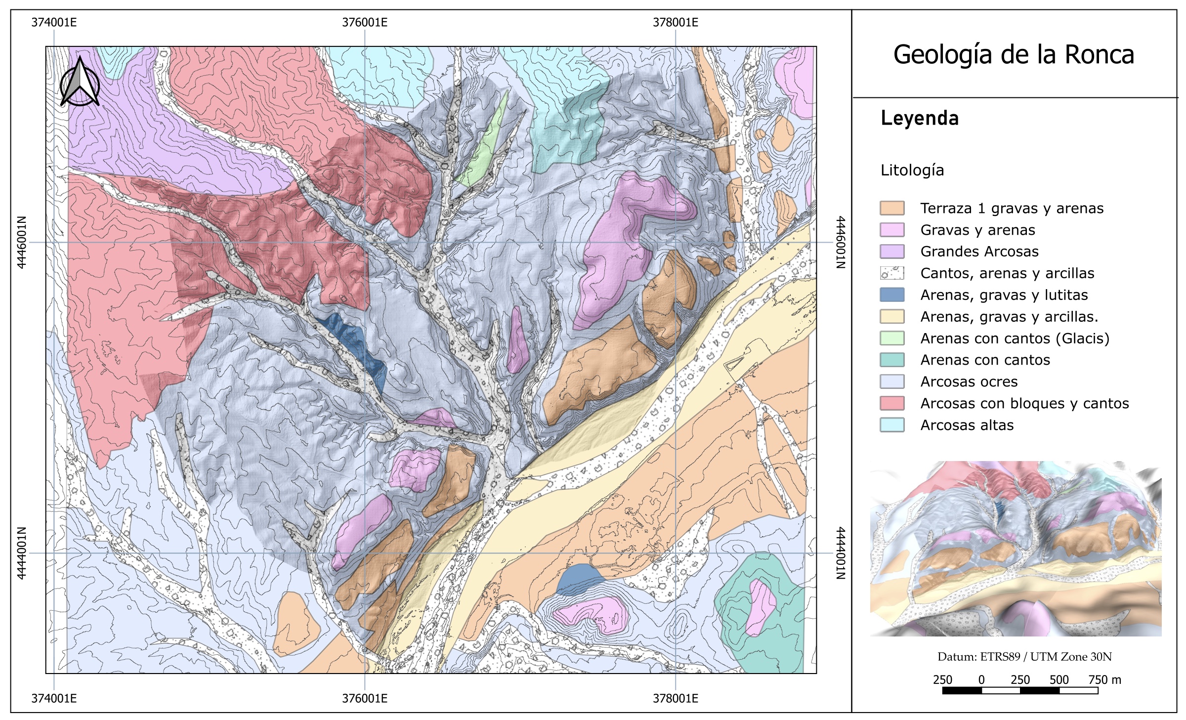 Mapa geológico · La Ronca