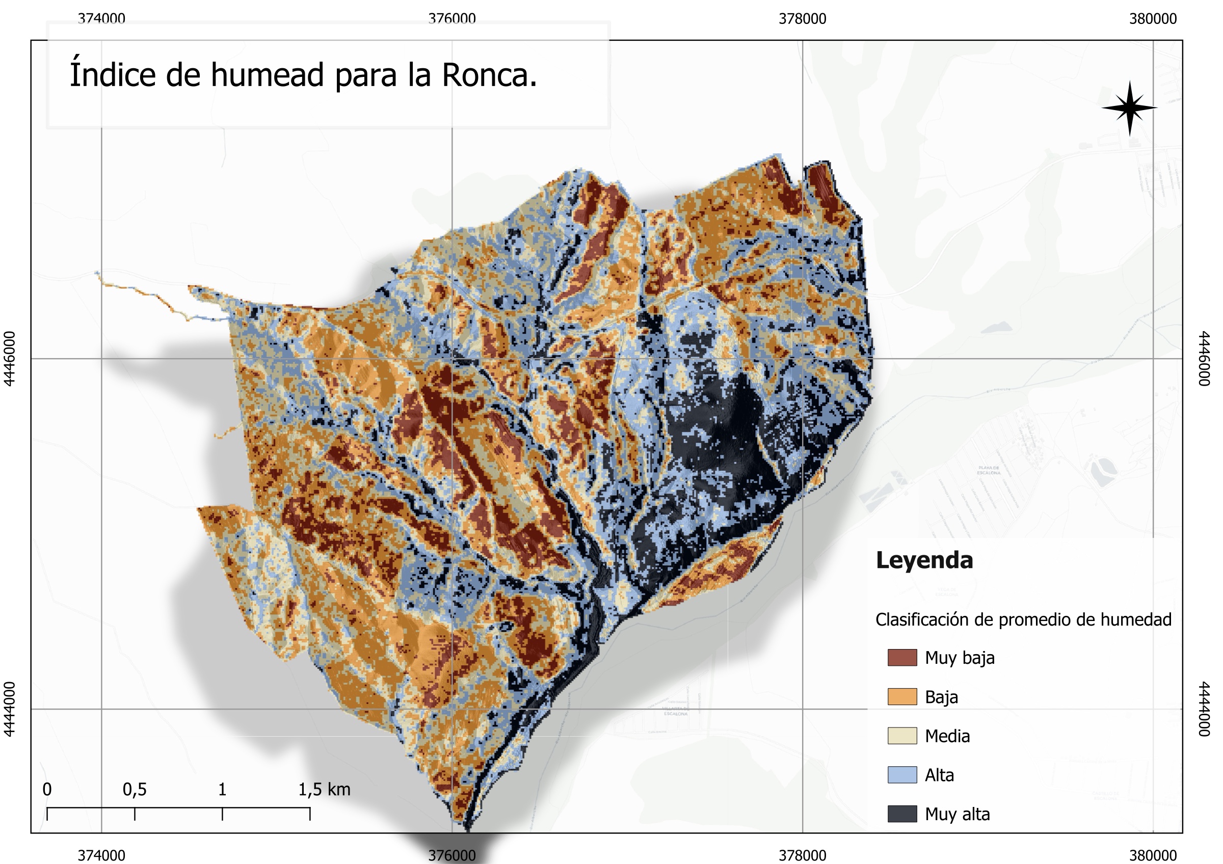 Mapa de humedad del suelo · La Ronca