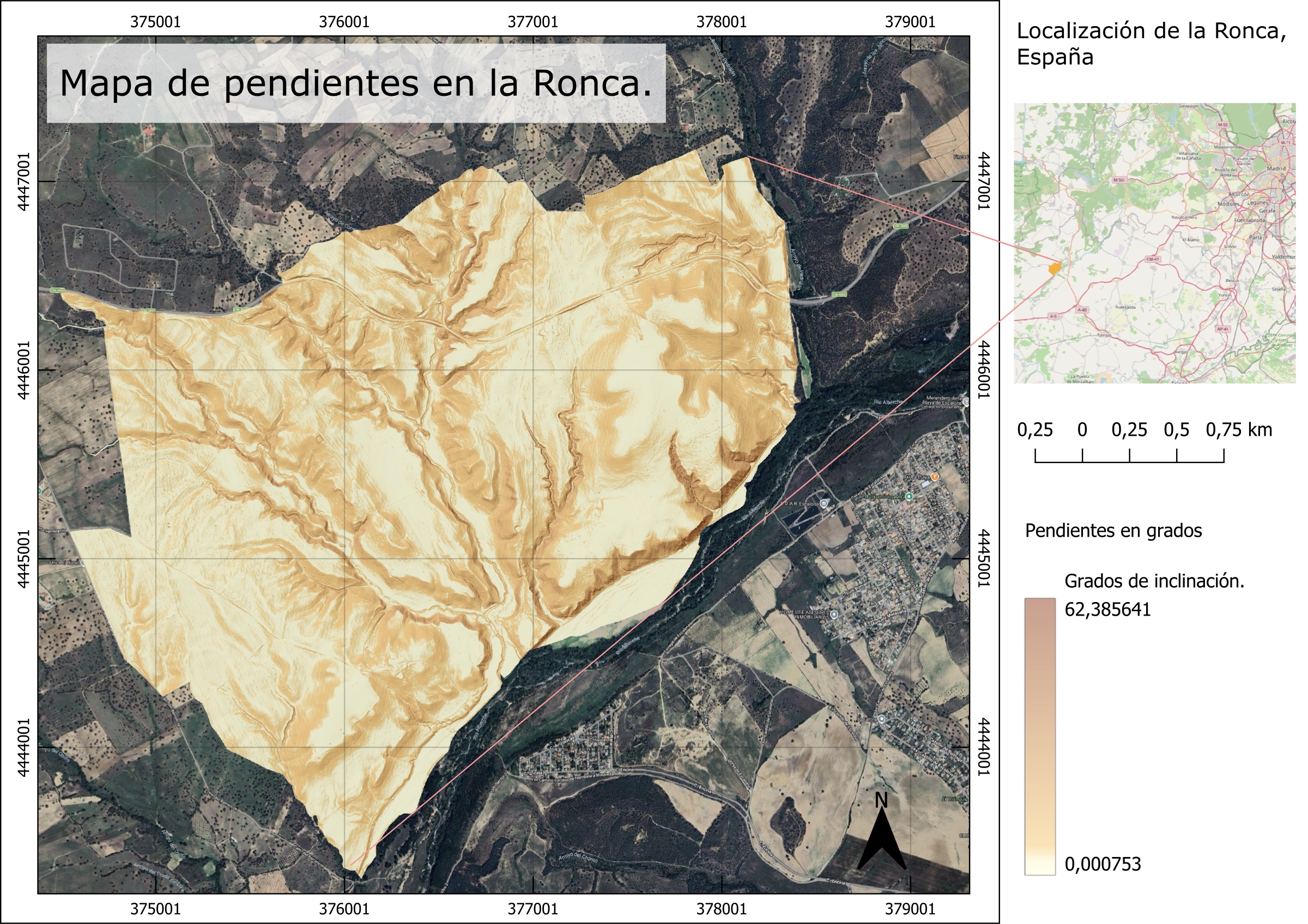 Mapa de pendiente · La Ronca