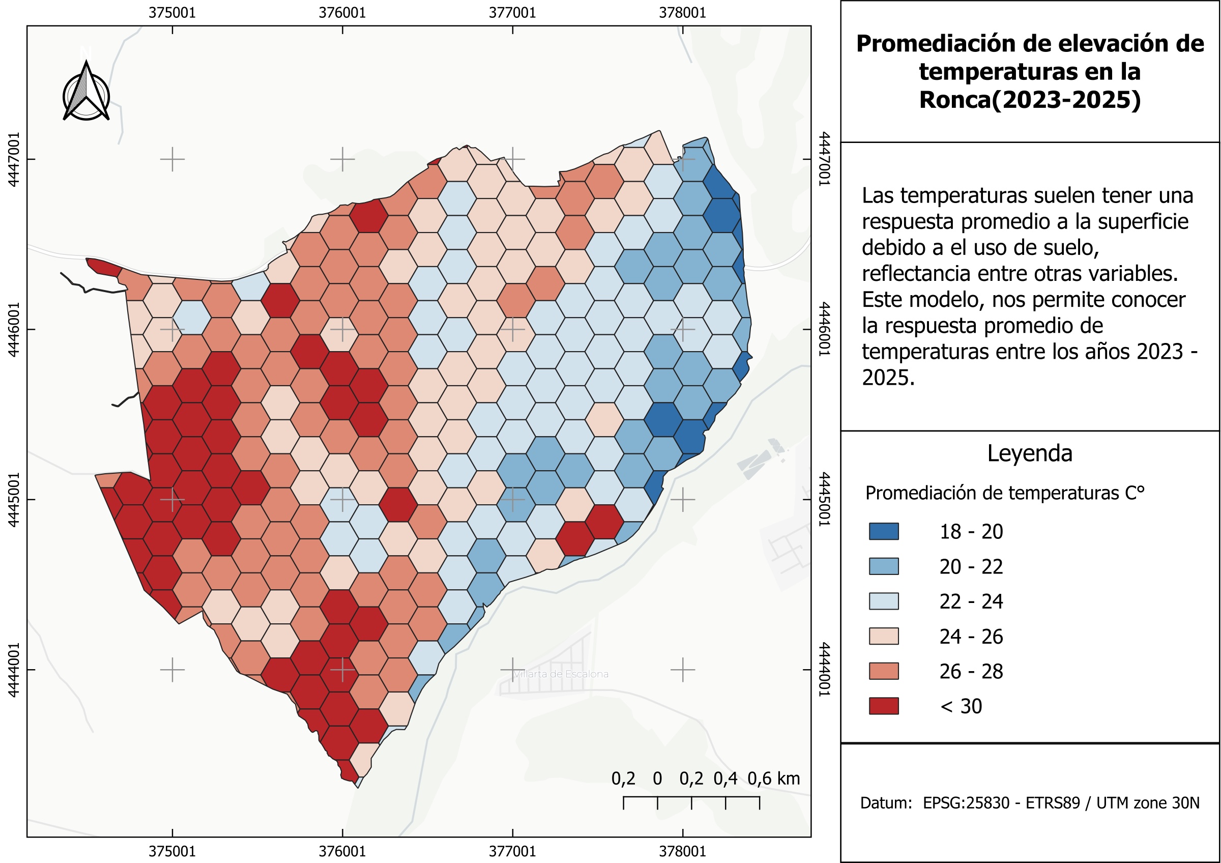 Mapa de temperatura · La Ronca